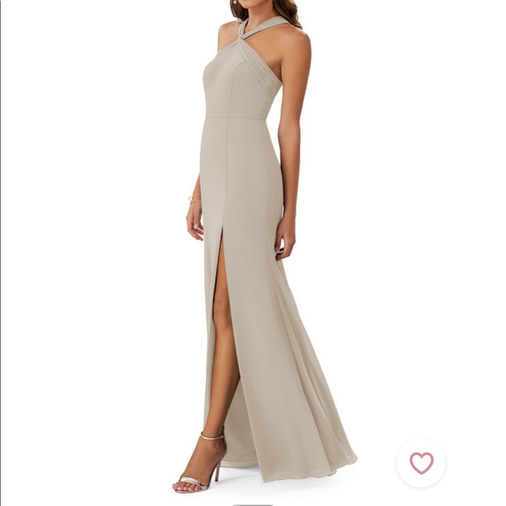 Azazie taupe bridesmaid dress